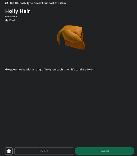 “The R6 body type does not support this item” is being displayed, even ...