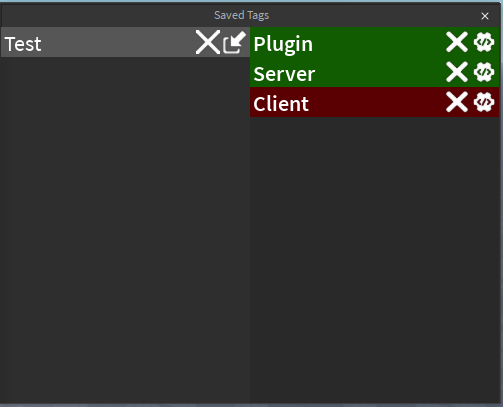 Roblox Owner Tag Script Tag Manager: Tags With Edit Mode Functionality and Runtime Reloading ...