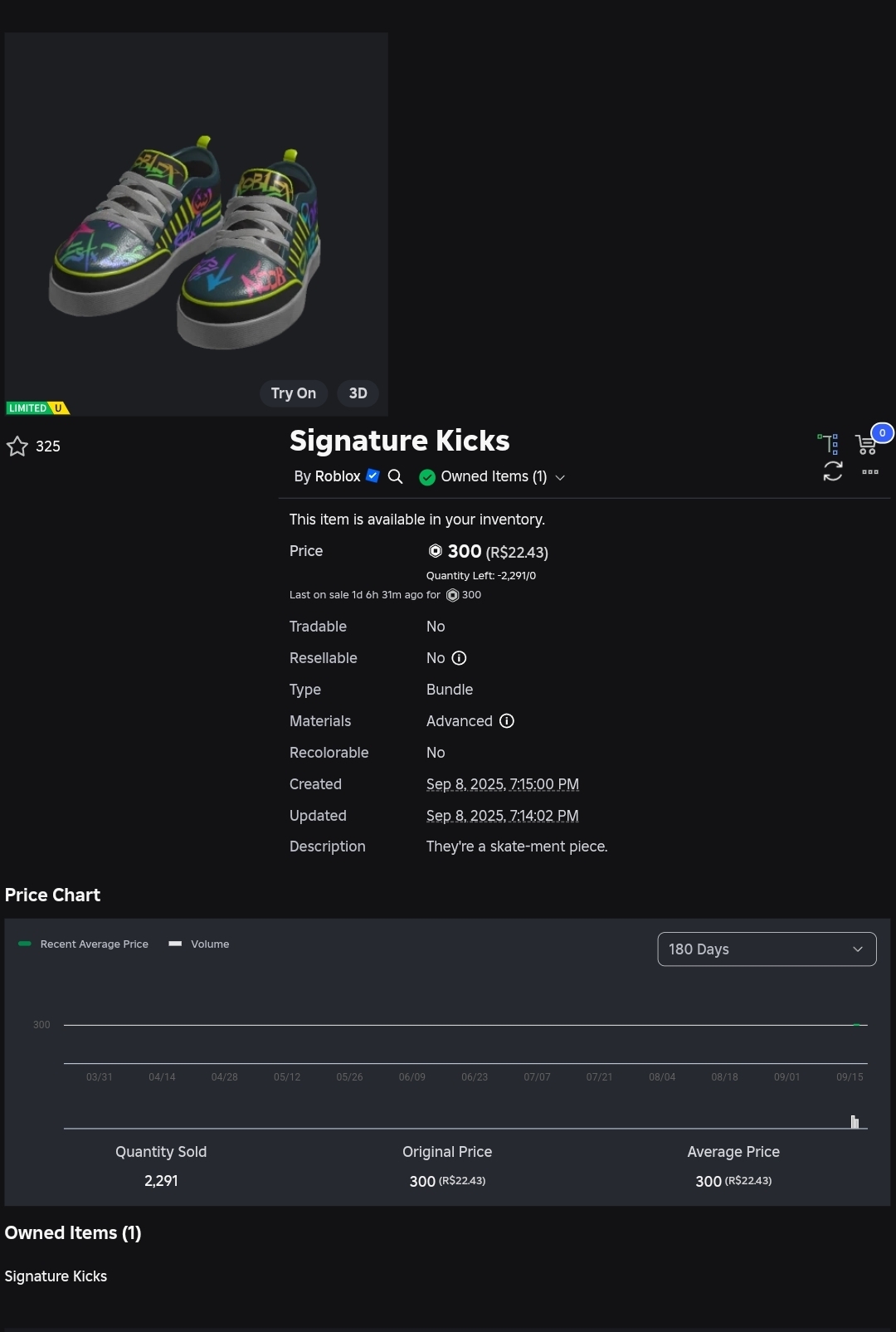 Signature Kicks Should've gone Limited - Catalog Asset Bugs - Developer ...