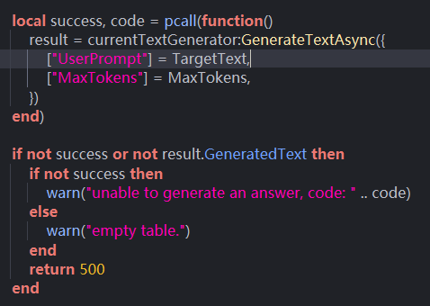 code responsible for debugging