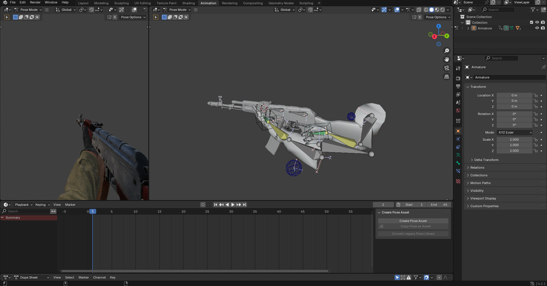 Problem with importing fps Armature with animation from blender to ...