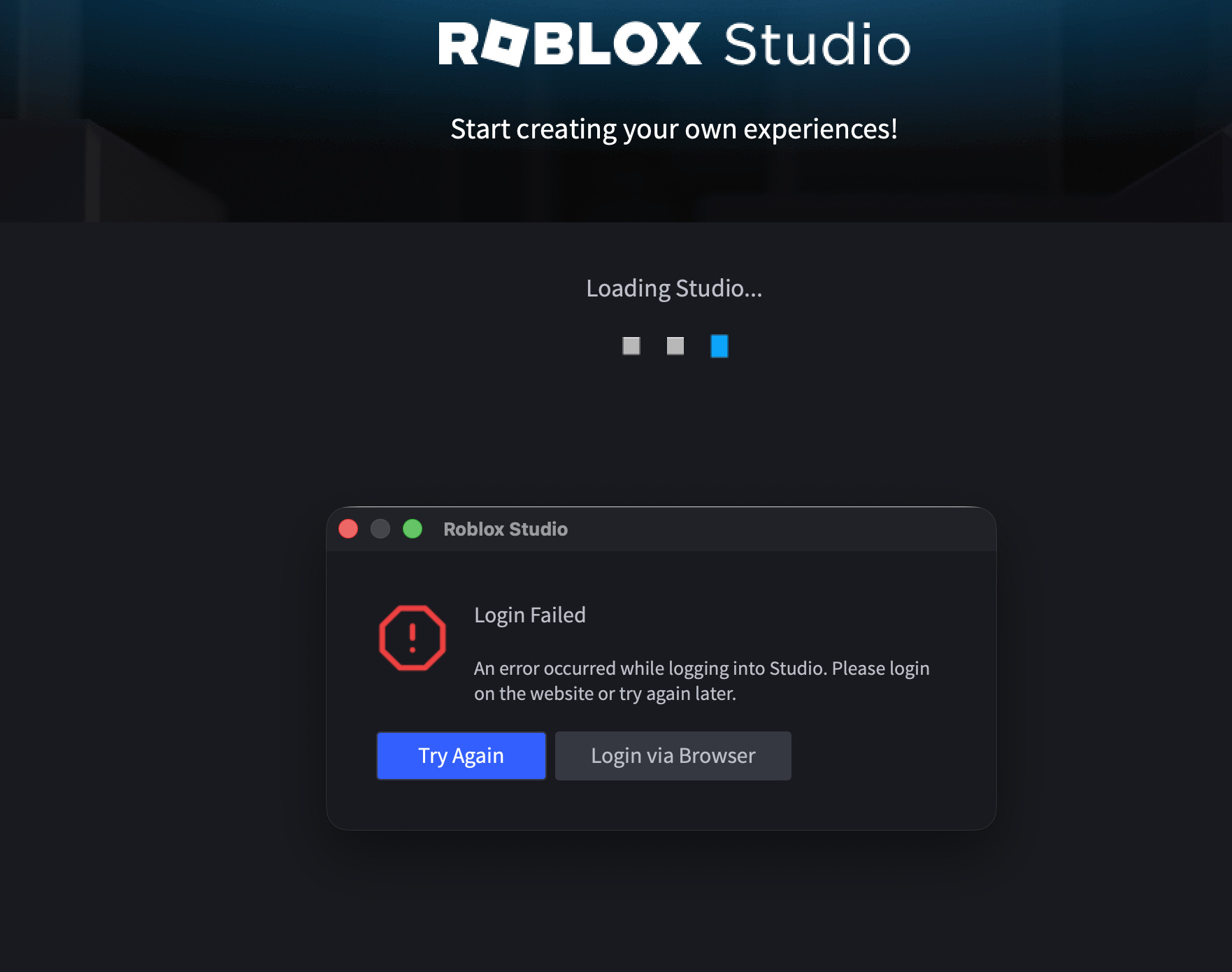 Studio Log In Failed Studio Bugs Developer Forum Roblox 
