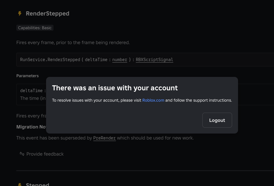 Issue with your account