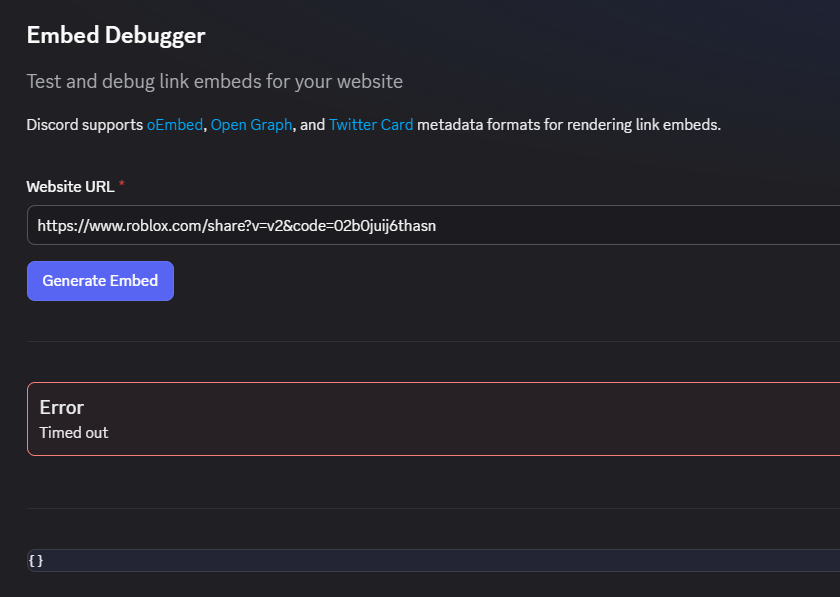 Share Links (SocialService:PromptLinkSharingAsync()) do not embed