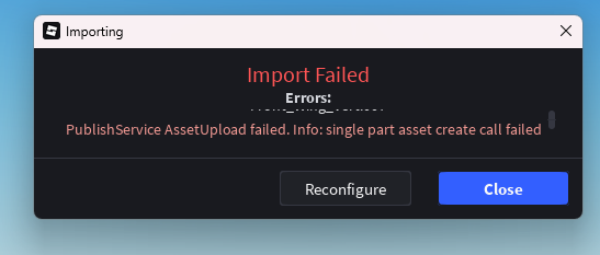Error when bulk importing assets using Import 3D - Studio Bugs ...