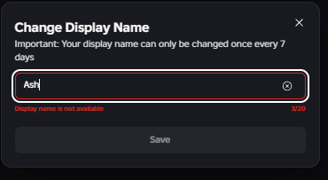 Unable To Change Display Name To A Seemingly Normal One That Is Generic 