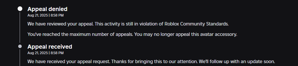 Appeal Rejected Within The Time I Submitted My Appeal Platform Usage 