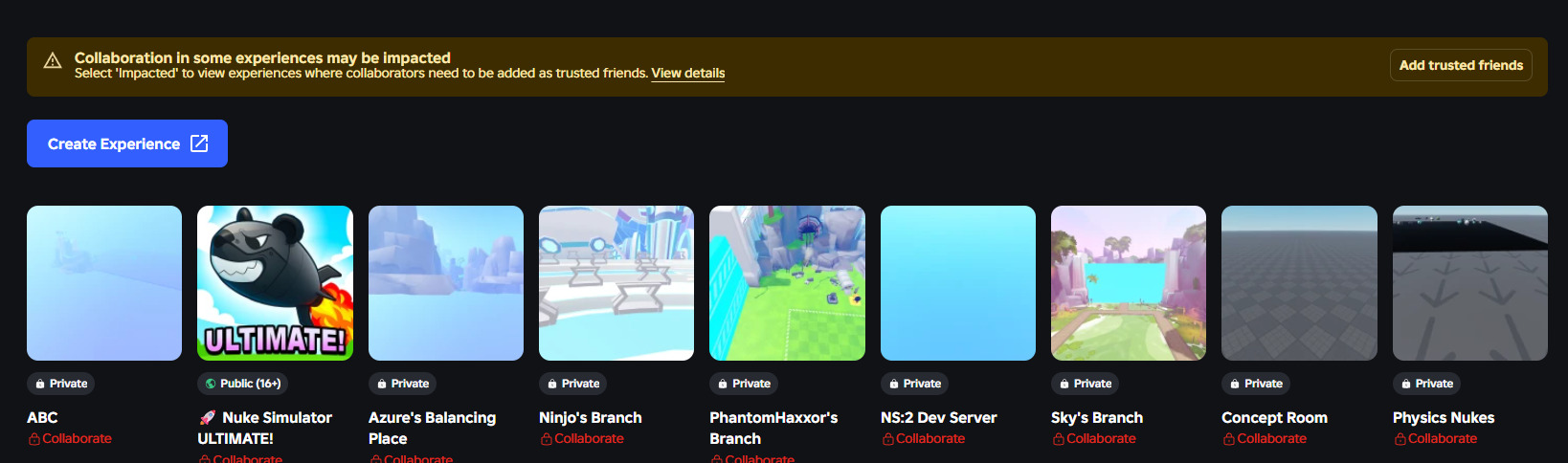 Unable to access group games - Engine Bugs - Developer Forum | Roblox