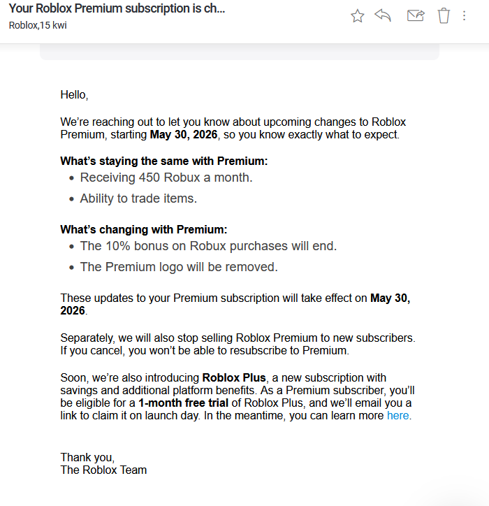 Missing Roblox Plus 1 Month Trial Link From Premium 