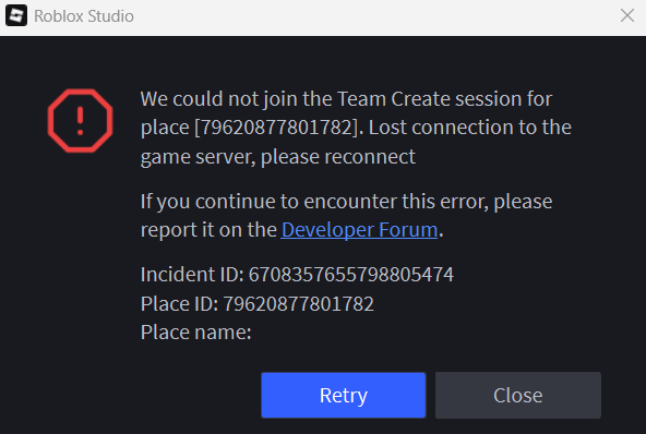 cant join place with team create - Studio Bugs - Developer Forum | Roblox