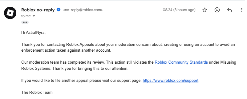 Multiple roblox accounts terminated due to enforcement ban - Platform ...