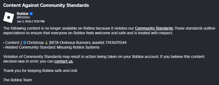 My game has been taken down unfairly and bad support - Platform Usage ...