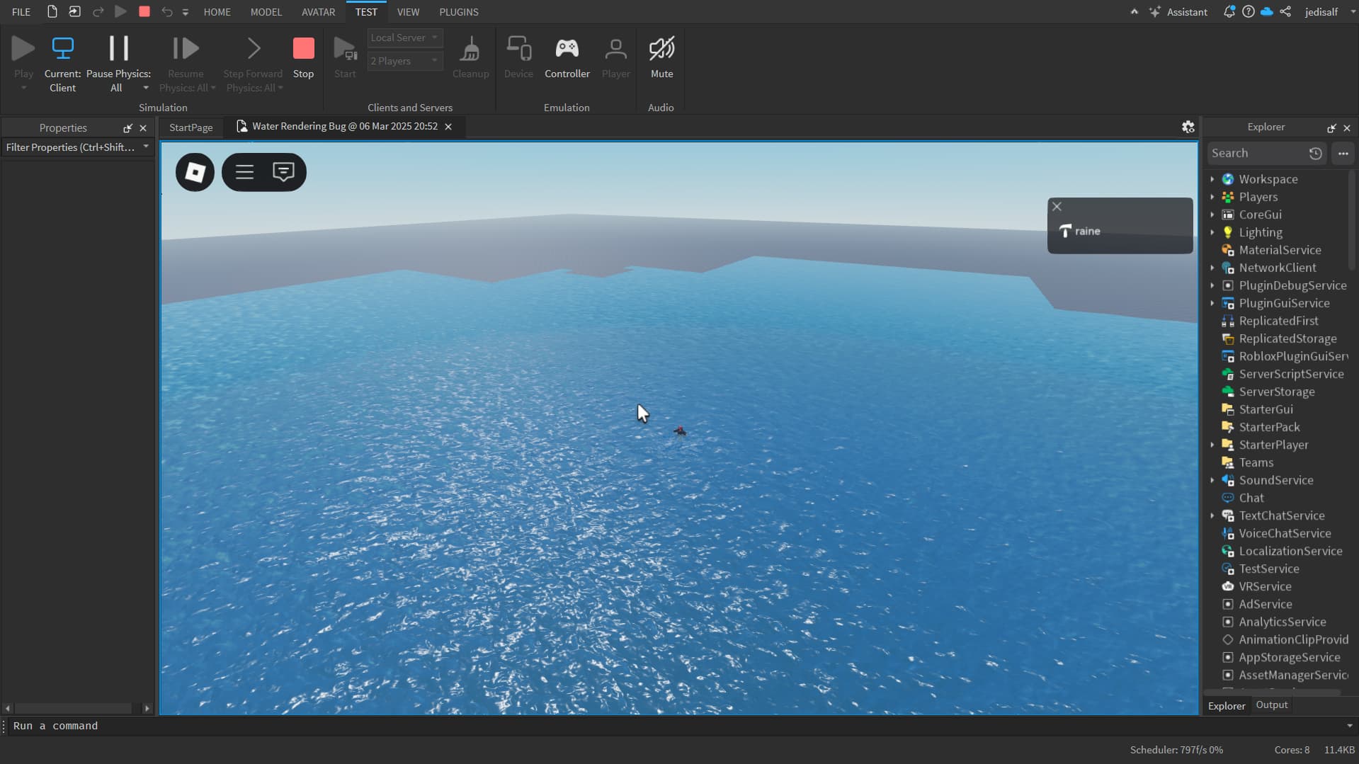 Closed Water Terrain Rendering Issue Platform Usage Support