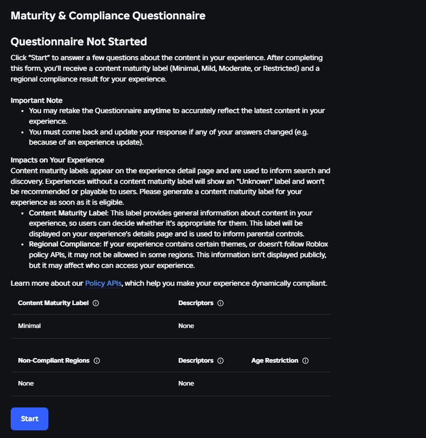 Game Questionnaire Broken - Roblox Application and Website Bugs ...