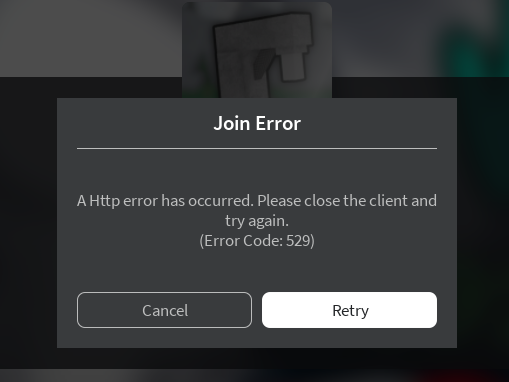 A Http Error has occurred. Please close the client and try again ...