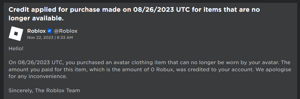 0 Robux Refunded - Platform Usage Support - Developer Forum | Roblox