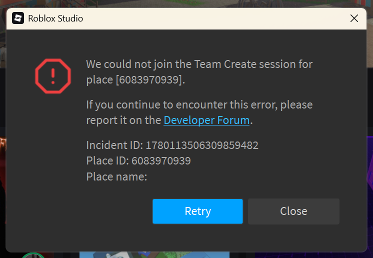 trying to open a specific game gives me an error - Studio Bugs ...