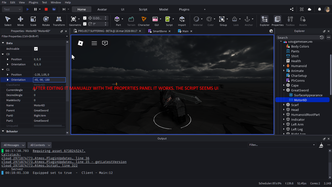 C1 Refuses to change Orientation - Scripting Support - Developer Forum ...
