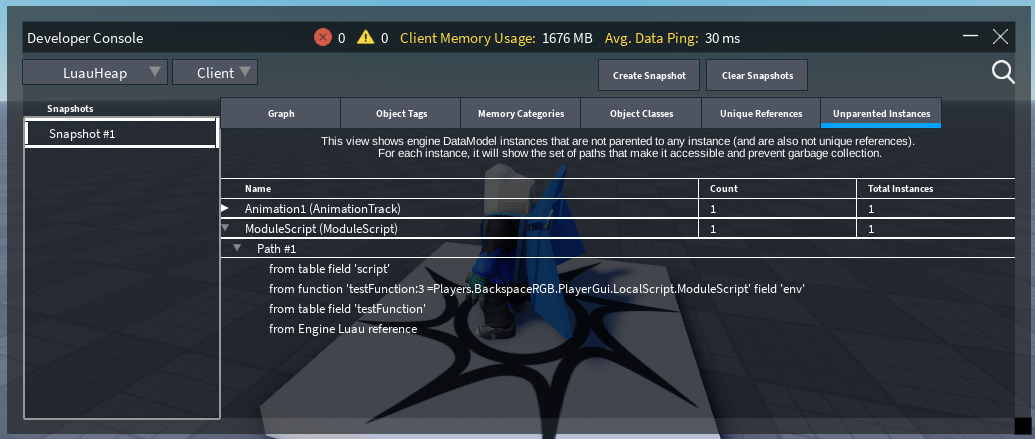 Removed modules stay in memory if they contain a function - Engine