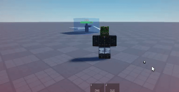 HBE on, shooting the bot, damage stays at 0