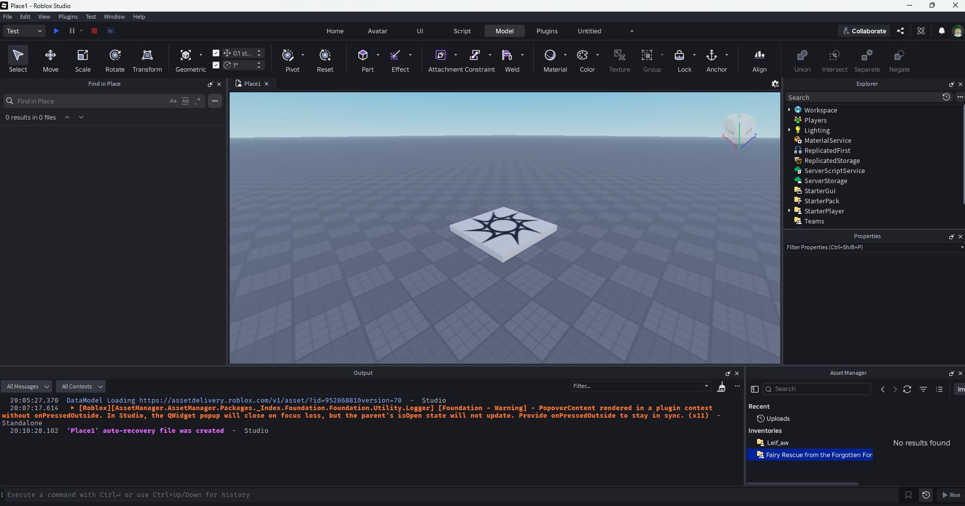 [Roblox][AssetManager.AssetManager.Packages Warning when opening Asset ...