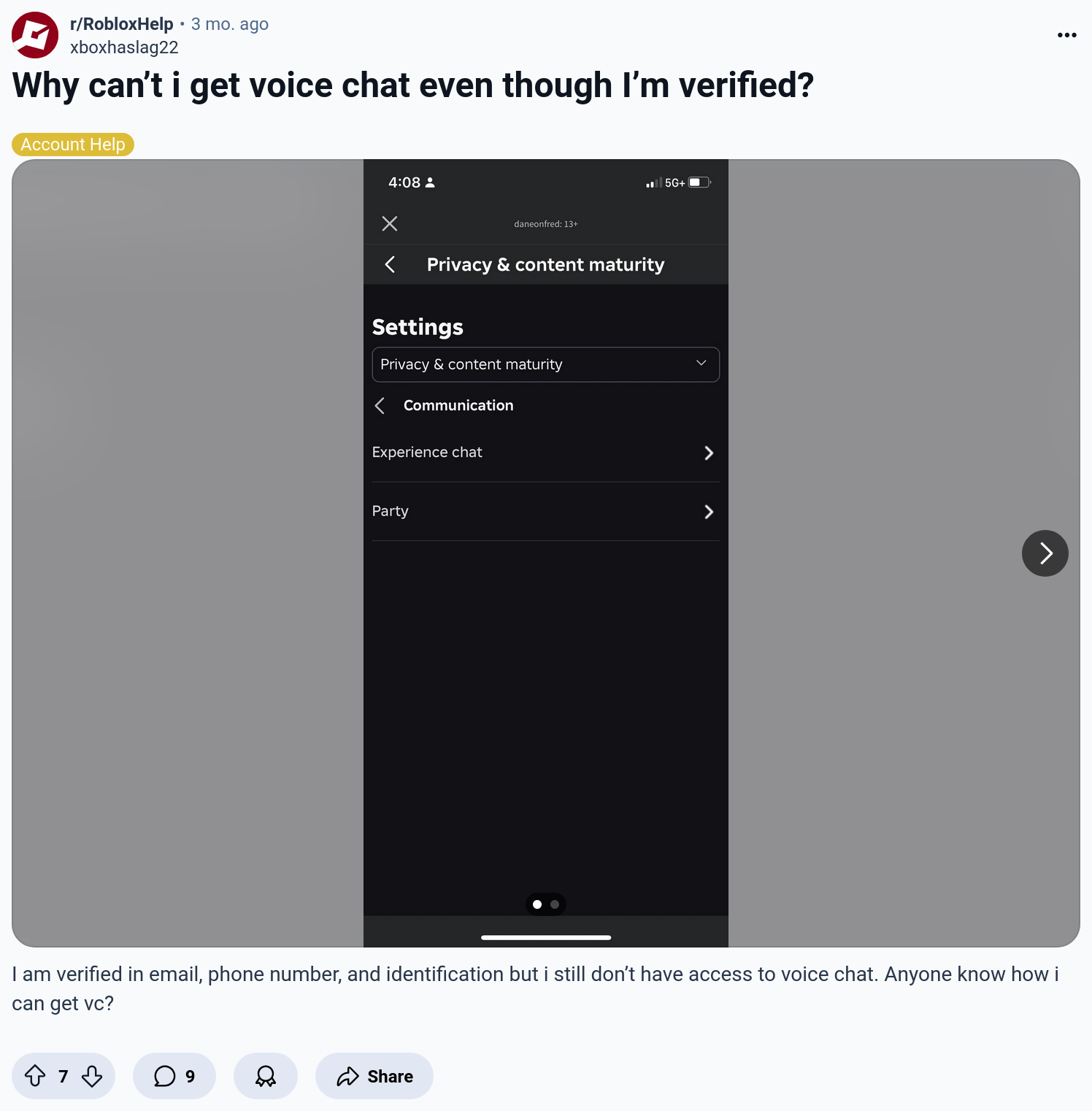 Voice chat option missing - Roblox Application and Website Bugs ...