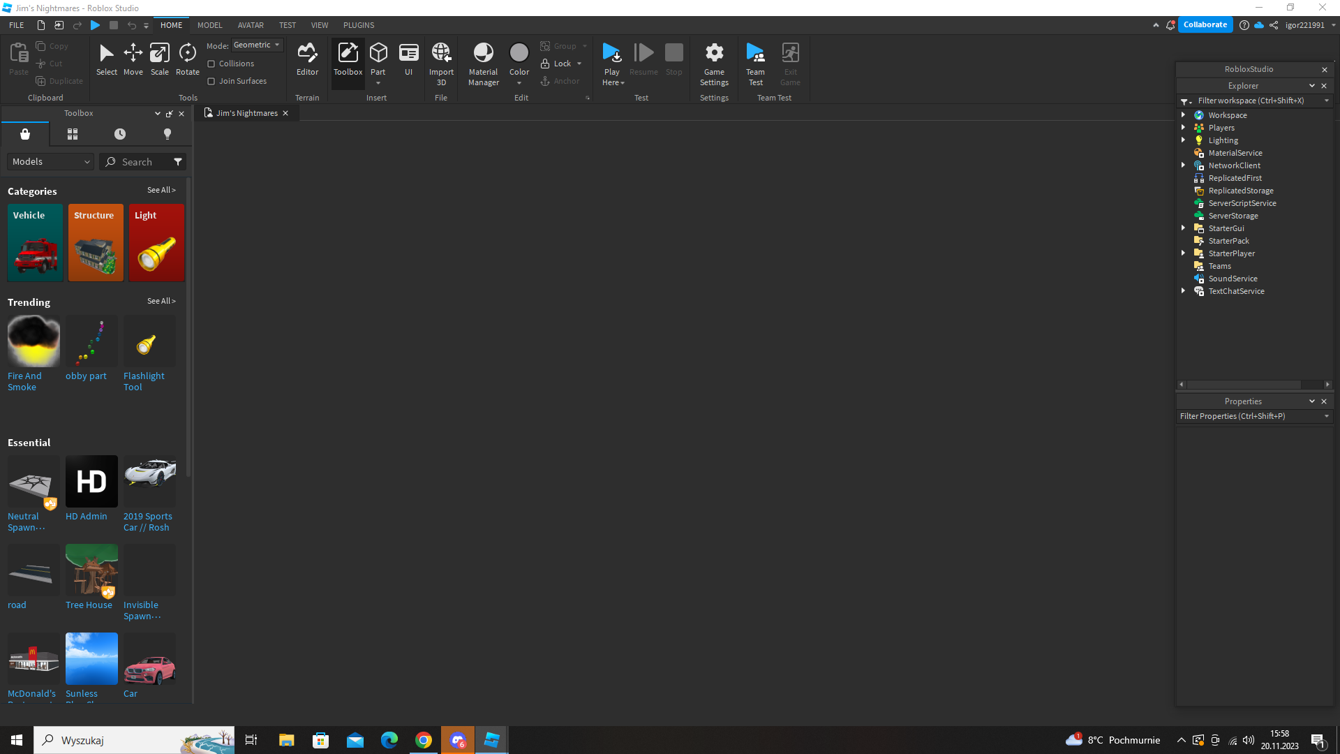 Roblox studio, Blank screen while testing - Platform Usage Support - Developer Forum