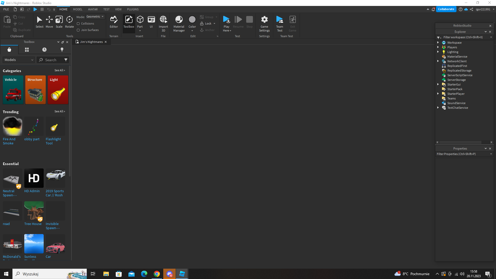 Roblox studio, Blank screen while testing - Platform Usage Support -  Developer Forum