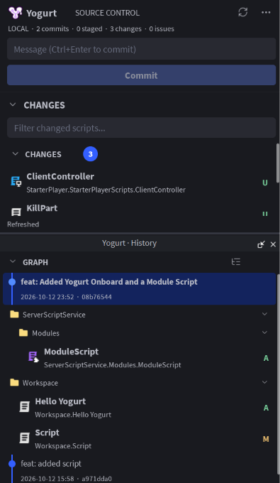 [Plugin] Yogurt Source Control | Local commits and script diffs, right ...