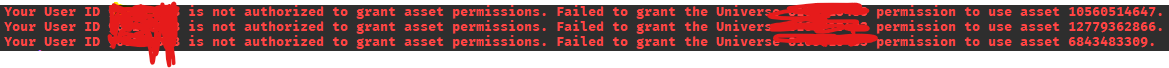 Asset Error