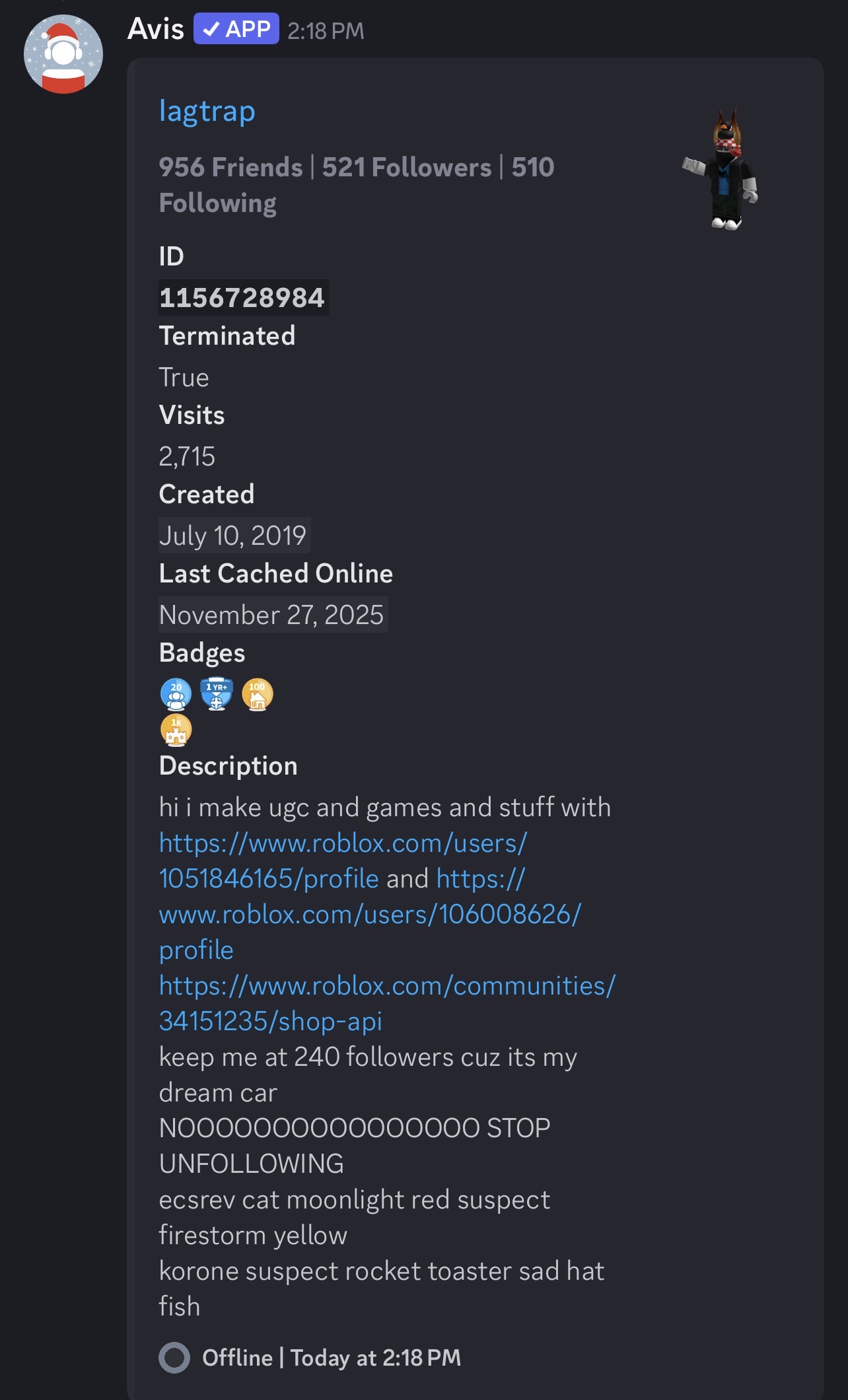 Non-Permitted Username Error on Roblox Moderation - Other Bugs ...