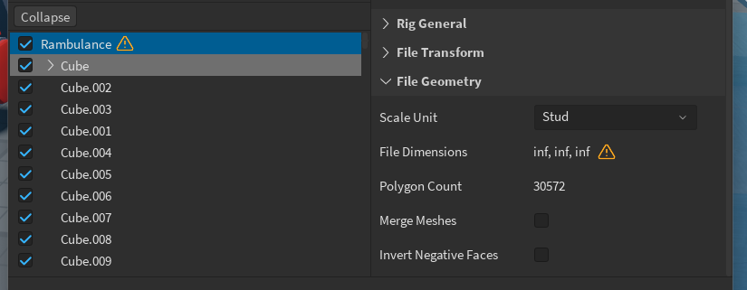 Blender model unable to import - Art Design Support - Developer Forum ...