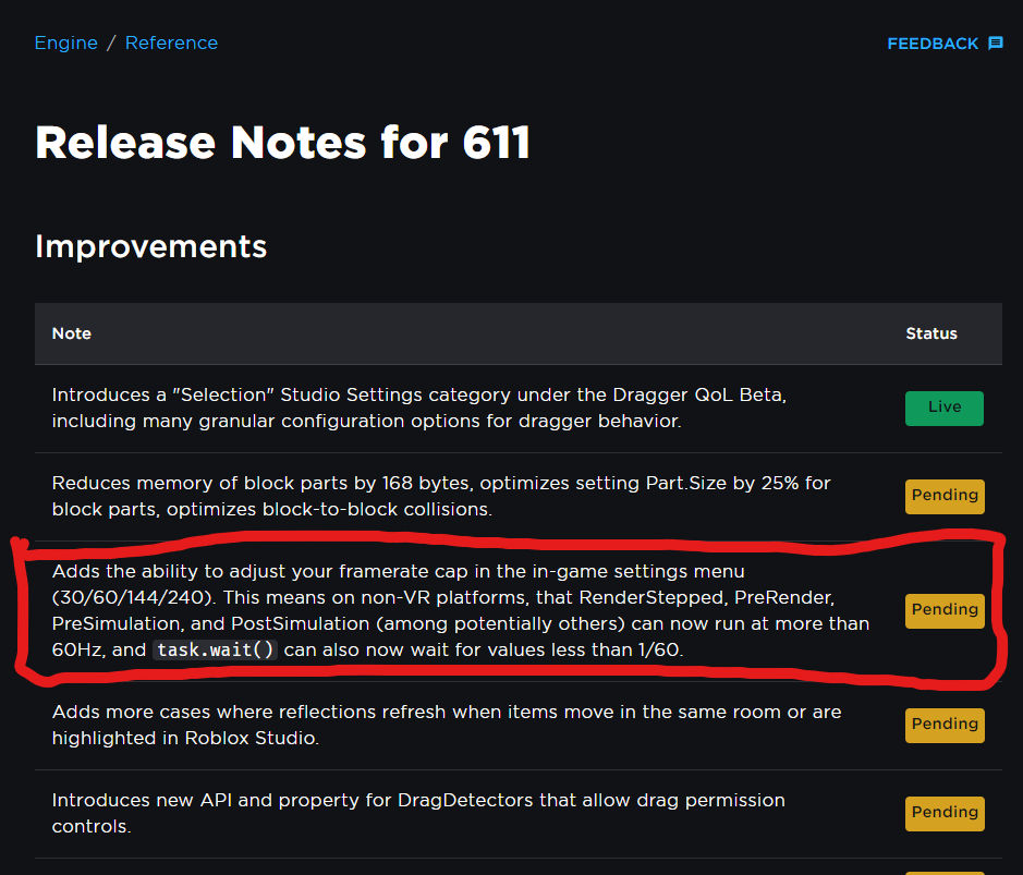 Release Notes for 611 - Page 2 - Release Notes - Developer Forum | Roblox