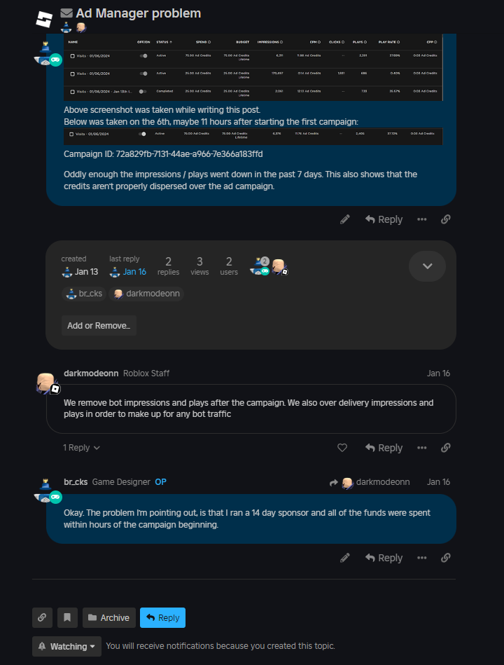 Ads Manager Uses Credits Immediately Vs Over Selected Timeline Page 