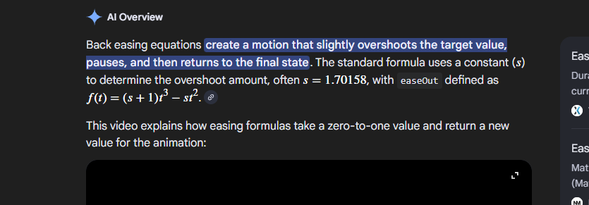 Provide The Equations Used For Easing Styles Features 