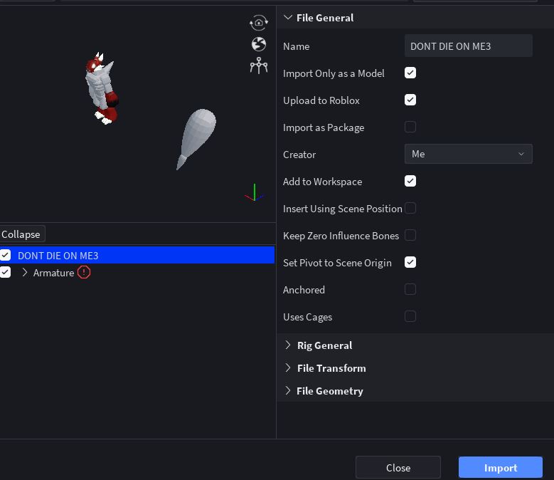 Rig armature is gone - Art Design Support - Developer Forum | Roblox