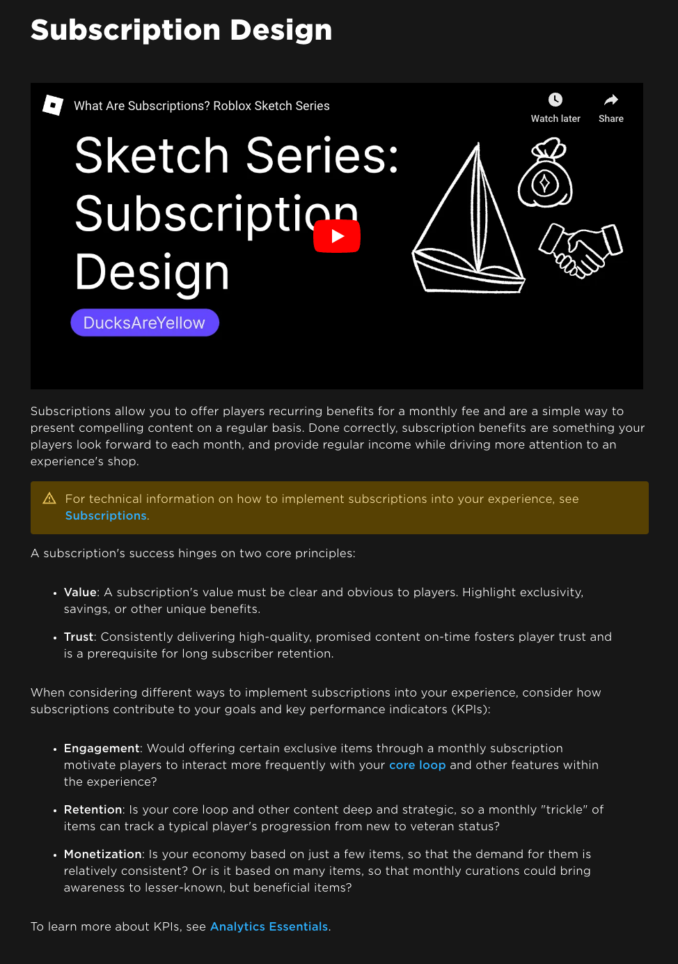 Creator Documentation Subscription Design Announcements Developer