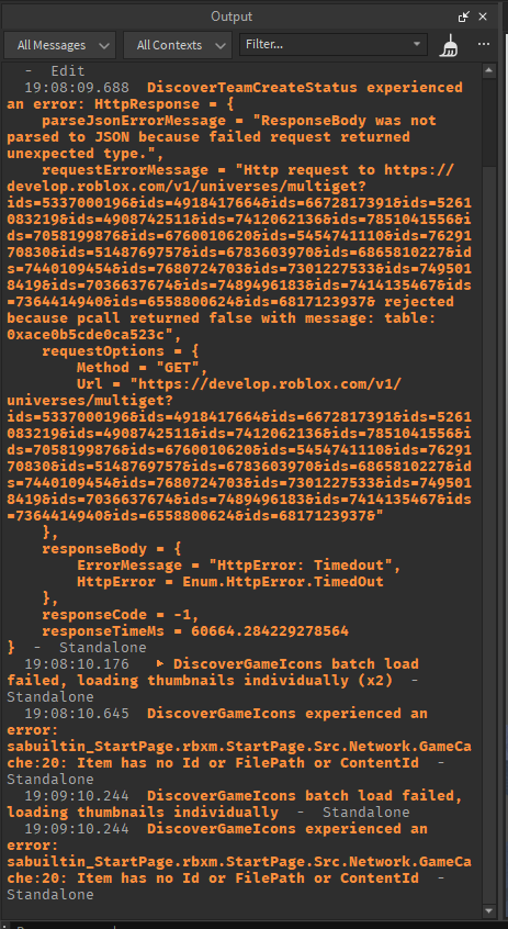 Strange warnings in output when playtesting - Studio Bugs - Developer ...
