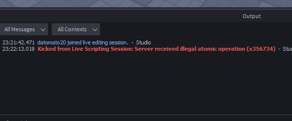 Server received illegal atomic operation when I use replace all ...
