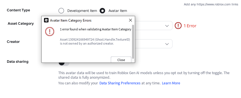 I'm unable to upload my UGC Animation pack. - Studio Bugs - Developer ...