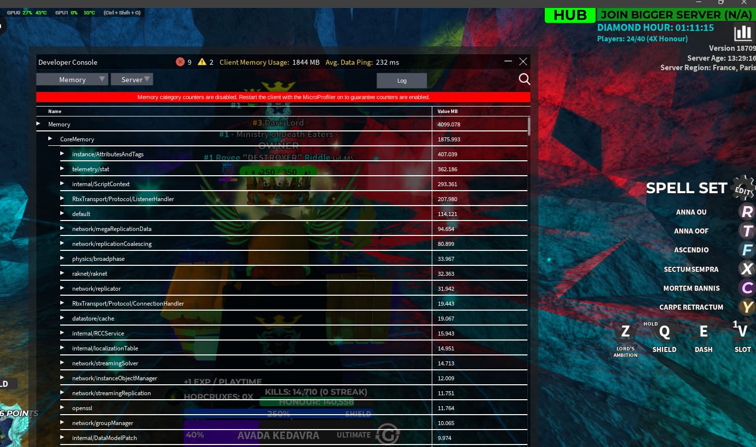 Core memory memory leak? - Engine Bugs - Developer Forum | Roblox