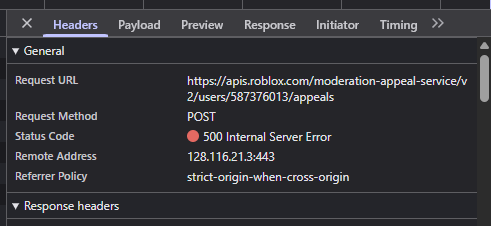 Unable To Appeal Violation Through Violations Appeals Page 500 