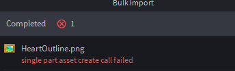 Asset fail to upload (error 500/403) - Studio Bugs - Developer Forum ...
