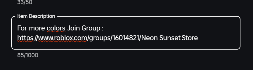 UGC] Links to Groups or other items getting moderated in Item