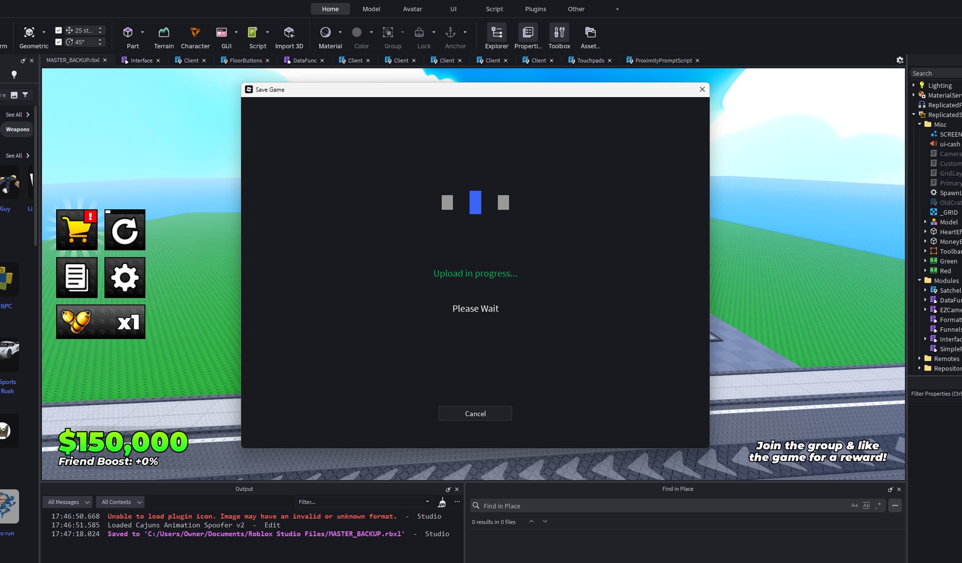 Can't save/publish place. - Studio Bugs - Developer Forum | Roblox