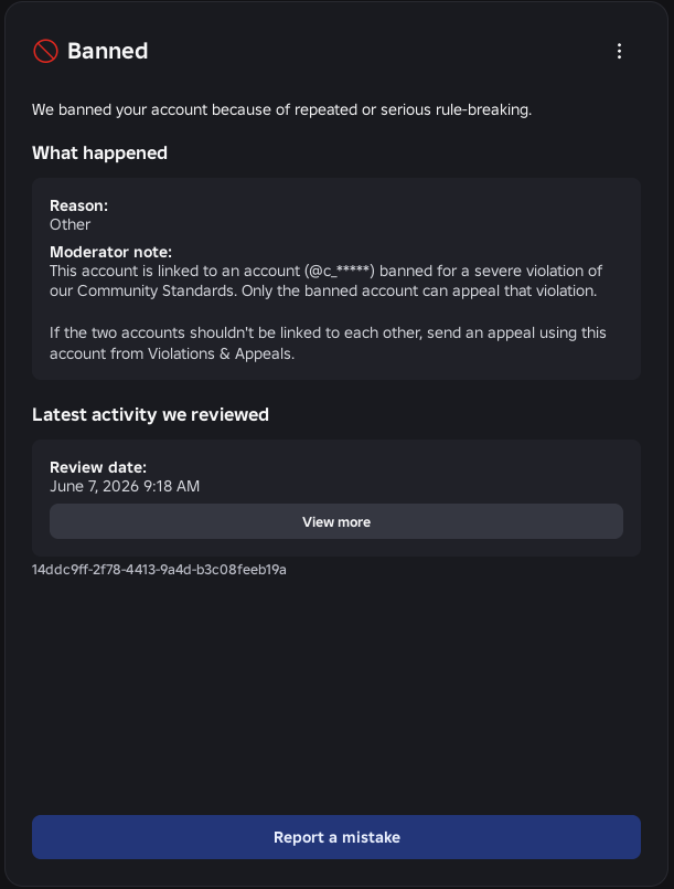 Wrongly banned for linked to a unknown banned account when use VPN ...