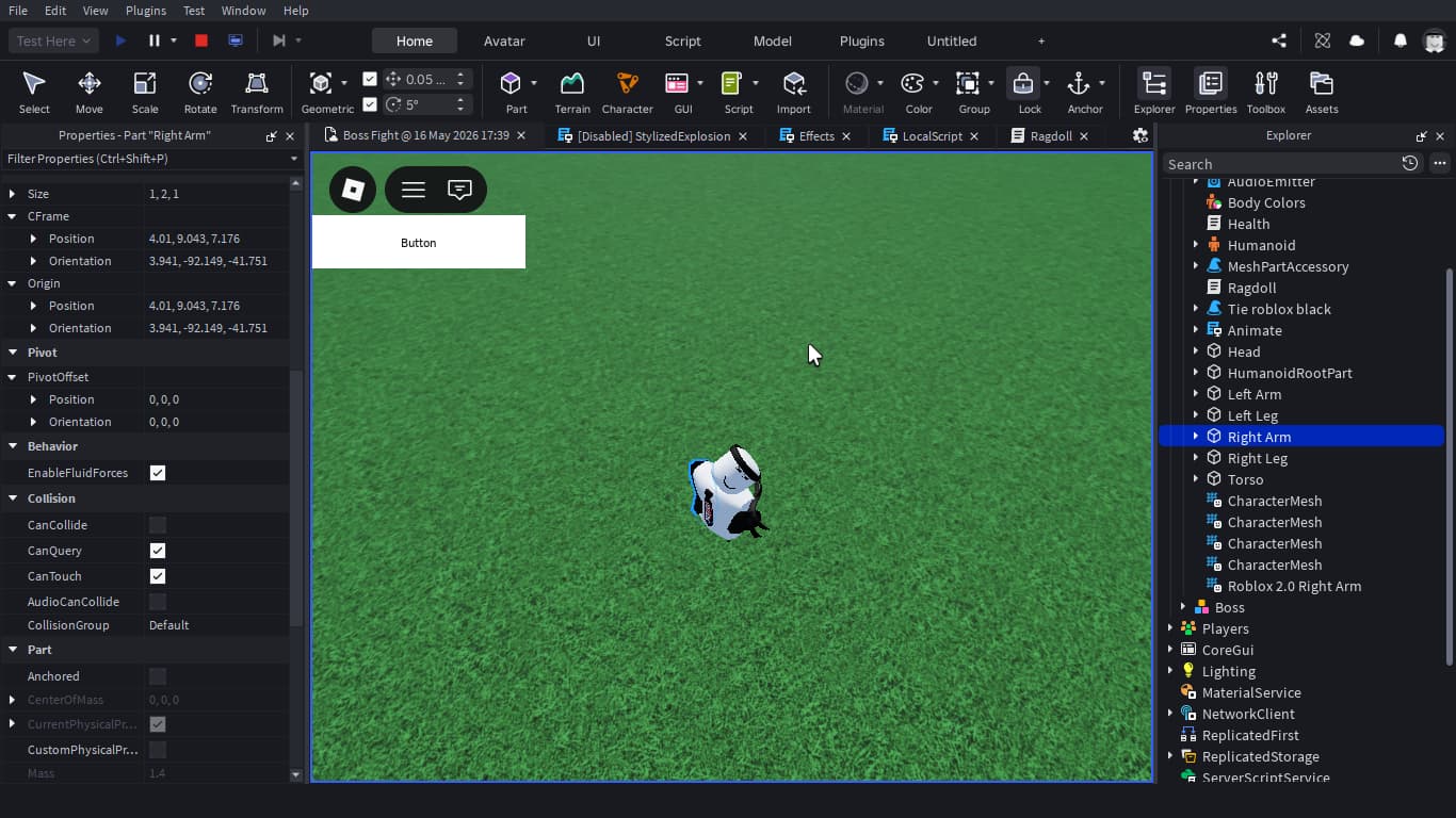 Problem with ragdolling - Scripting Support - Developer Forum | Roblox