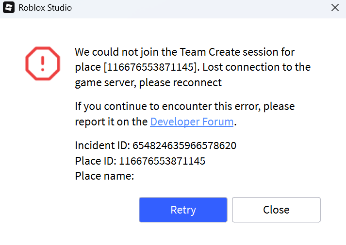 Unable to join certain team create server - Page 3 - Studio Bugs ...