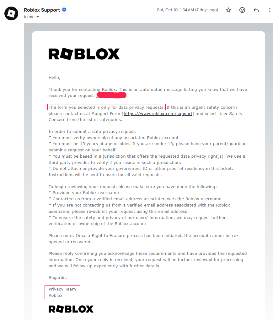 Roblox Support 