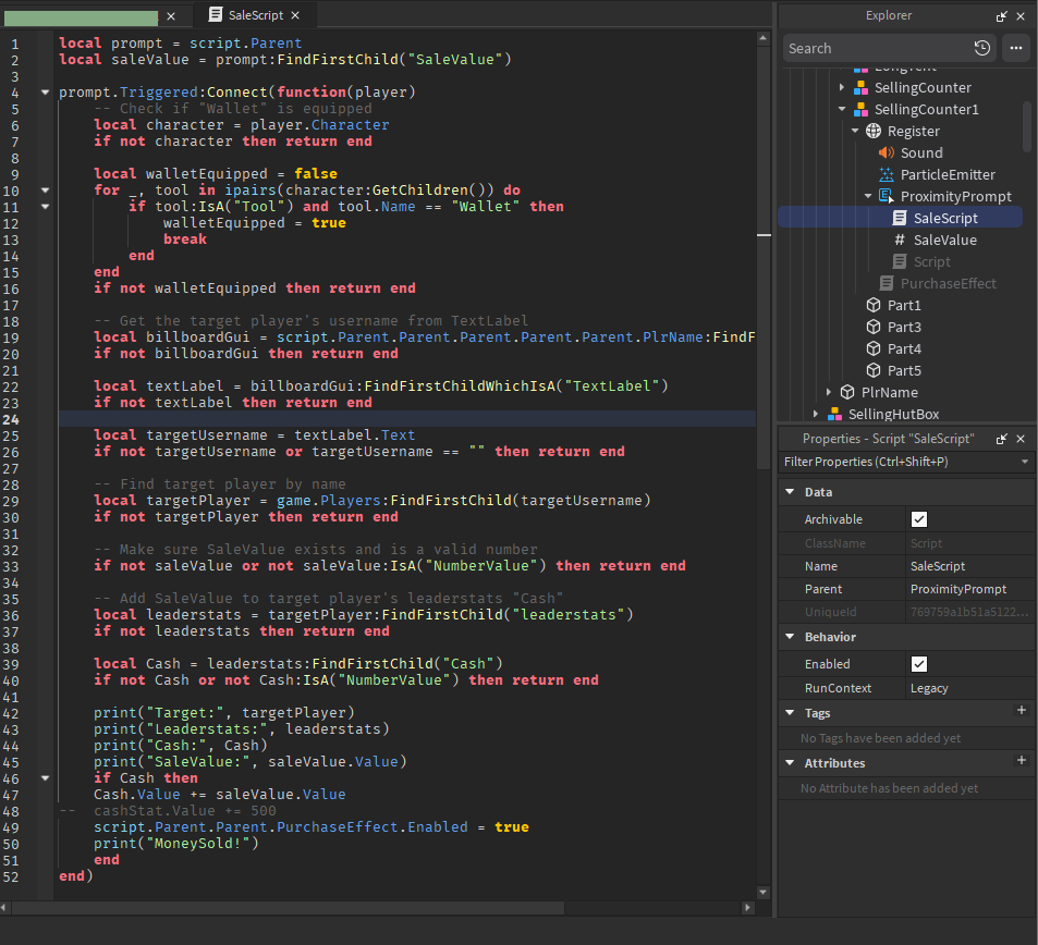 Roblox Script Refuses Add Leaderstats With SaleValue Scripting Roblox Script Refuses Add Leaderstats With SaleValue Scripting